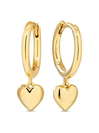 Devata Heart Hoop Earrings In Gold