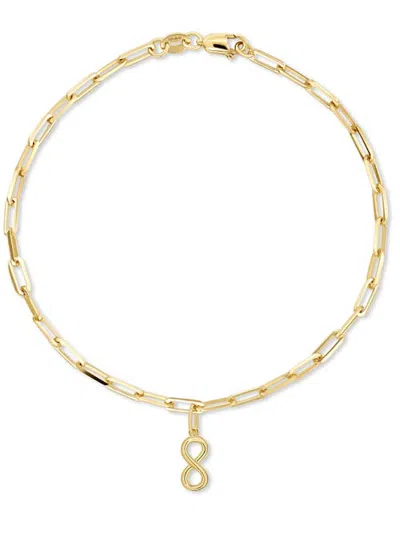 Devata Infinity Charm With Paperclip Chain Bracelet In Gold