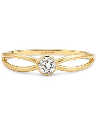 Devata Knot Round Bezel Lab Grown Diamond Ring In Gold