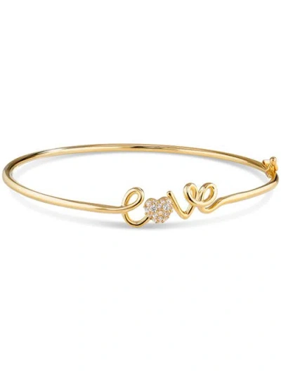 Devata Love Script Bangle Bracelet In Gold