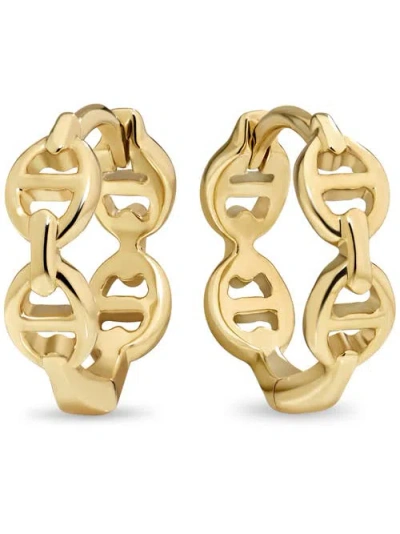 Devata Mariner Anchor Hoop Earrings In Gold