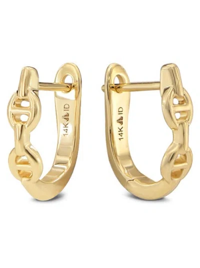 Devata Mariner Anchor Hoop Earrings In Gold