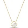 Devata Mother Of Pearl Clover Chain Necklace In Gold