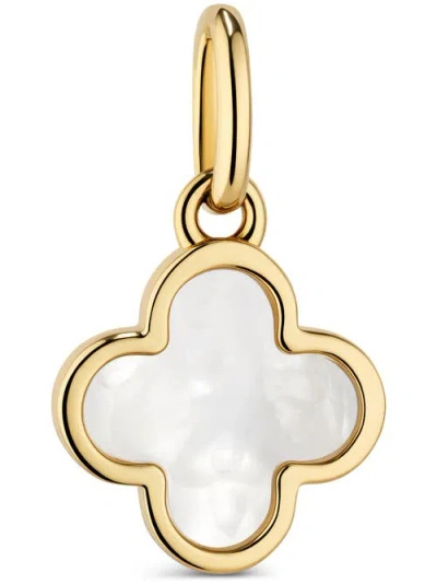 Devata Mother Of Pearl Clover Pendant In Gold