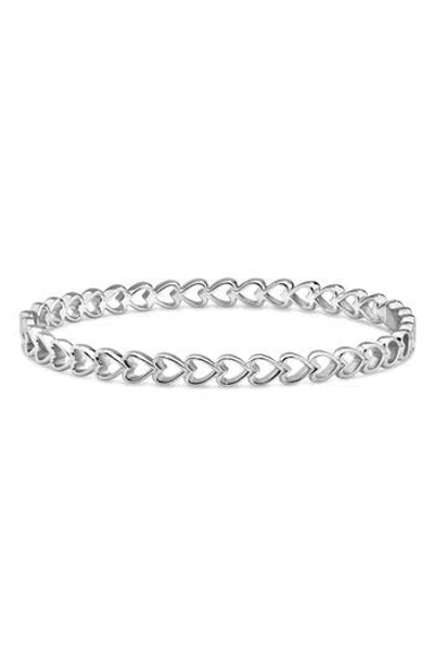 Devata Open Heart Bangle Bracelet In Silver