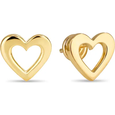 Devata Open Heart Stud Earrings In Gold