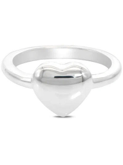 Devata Puffy Heart Ring In Silver