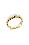 Devata Puffy Ribbed Band Ring In Gold
