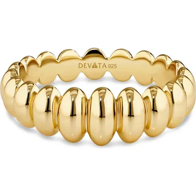 Devata Puffy Ribbed Ring In Gold