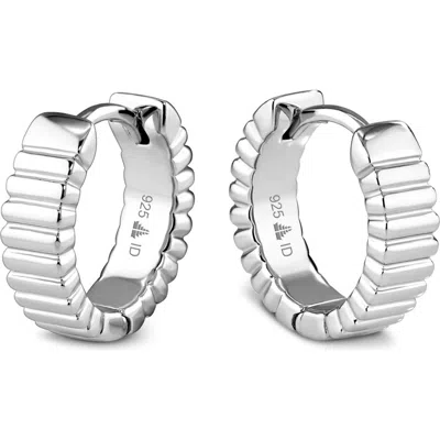 Devata Rib Hoop Earrings In Silver