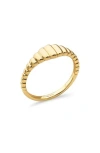 Devata Ribbed Band Ring In Gold