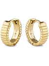 Devata Ribbed Hoop Earrings In Gold