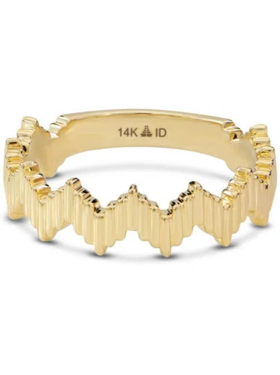 Devata Ribbed Zig Zag Ring In Gold
