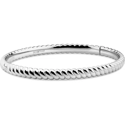 Devata Rope Bangle Bracelet In Silver