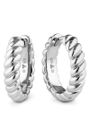 Devata Rope Hoop Earrings In Silver