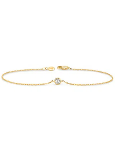 Devata Round Bezel Lab Grown Diamond Chain Bracelet In Gold