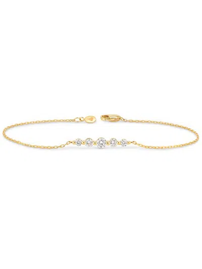 Devata Round Graduated Lab Grown Diamond Chain Bracelet In Gold