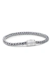 Devata Sterling Silver 4mm Dragon Bone Chain Bracelet In Silver