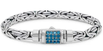 Pre-owned Devata Sterling Silver Borobudur Bracelet Blue Topaz Byk6257sw L/8.0"