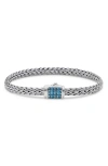 Devata Sterling Silver Semiprecious Stone Chain Bracelet In Silver Blue