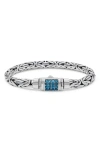 Devata Sterling Silver Semiprecious Stone Chain Bracelet In Silver Blue