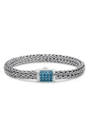 Devata Sterling Silver Semiprecious Stone Chain Bracelet In Silver Blue