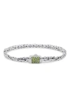 Devata Sterling Silver Semiprecious Stone Chain Bracelet In White