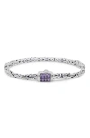 Devata Sterling Silver Semiprecious Stone Chain Bracelet In Silver Purple