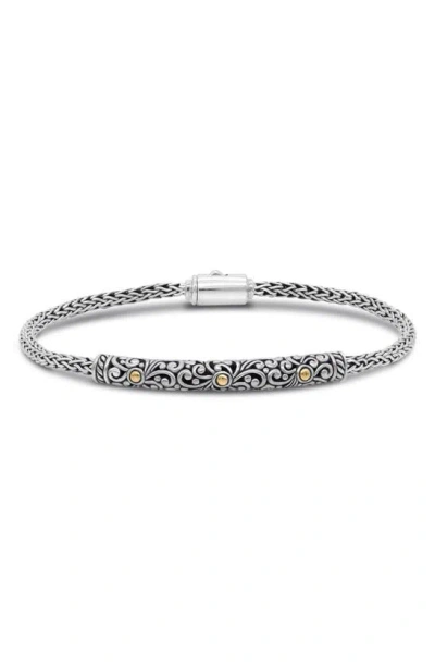 Devata Sterling Silver With 18k Gold Accents Chain Bracelet In Silver Gold