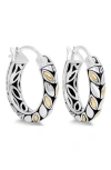 DEVATA STERLING SILVER WITH 18K GOLD ACCENTS HOOP EARRINGS