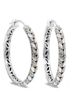 DEVATA STERLING SILVER WITH 18K GOLD ACCENTS HOOP EARRINGS