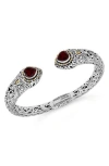 Devata Stone & Sterling Silver Bali Lovina Cuff Bracelet In Silver/gold/red