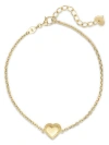 Devata Sweet Heart Charm Chain Bracelet In Gold