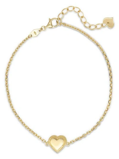 Devata Sweet Heart Charm Chain Bracelet In Gold