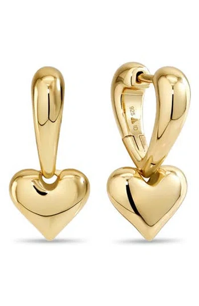 Devata Sweet Heart Hoop Earrings In Gold