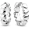 Devata Sweet Heart Hoop Earrings In Metallic