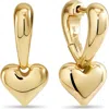 Devata Sweet Heart Huggie Hoop Earrings In Gold