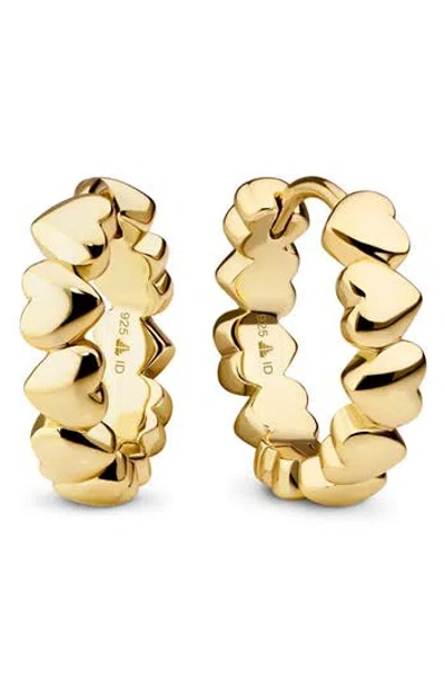 Devata Sweet Heart Huggie Hoop Earrings In Gold