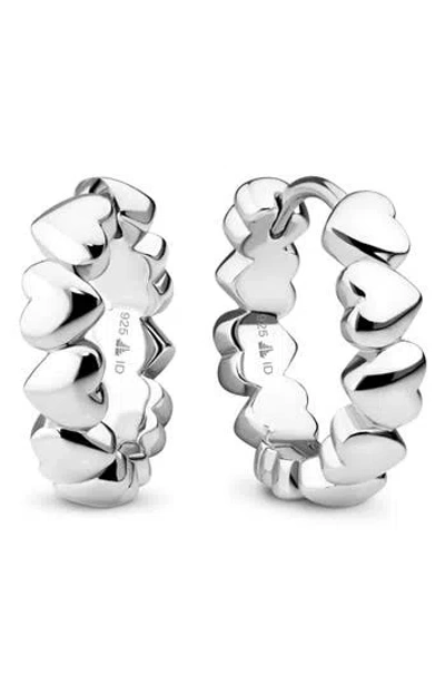 Devata Sweet Heart Huggie Hoop Earrings In Metallic