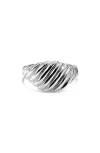 Devata Tapered Rope Band Ring In Silver