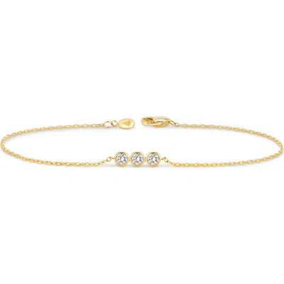 Devata Triple Round Bezel Lab Grown Diamond Chain Bracelet In Gold