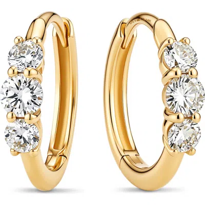 Devata Triple Round Lab Grown Diamond Hoop Earrings In Gold
