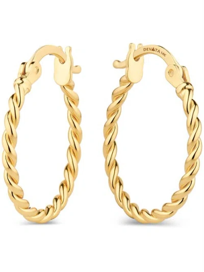 Devata Twisted Rope Hoop Earrings In Gold