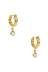 Dévé Non-conformist Hoop Earrings In Gold Vermeil & White Topaz