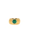 Dévé Wave Motion Signet Ring In Malachite & Gold Vermeil