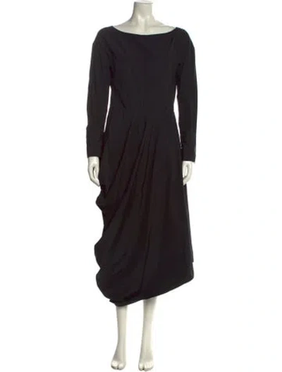 Pre-owned Deveaux Bateau Neckline Long Dress In Black