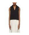 Deveaux Ribbed-knit Cotton-blend Sweater Vest In Black