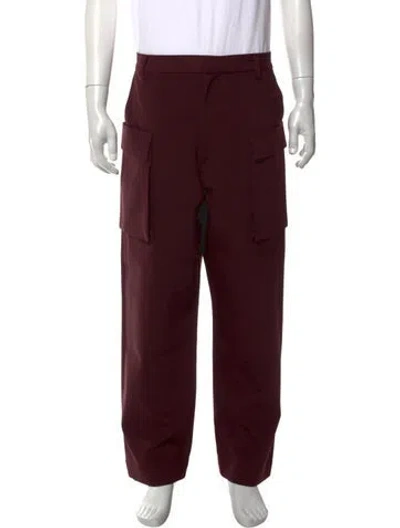 Pre-owned Deveaux Cargo Pants In Burgundy