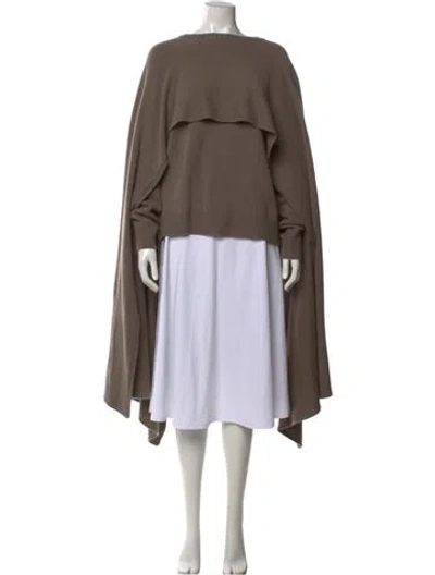 Pre-owned Deveaux Cashmere Crew Neck Sweater In Neutral