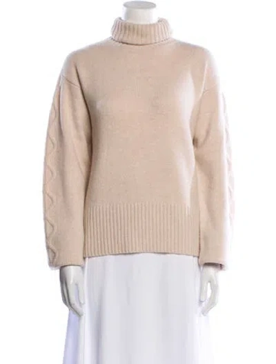 Pre-owned Deveaux Cashmere Turtleneck Sweater In Neutral